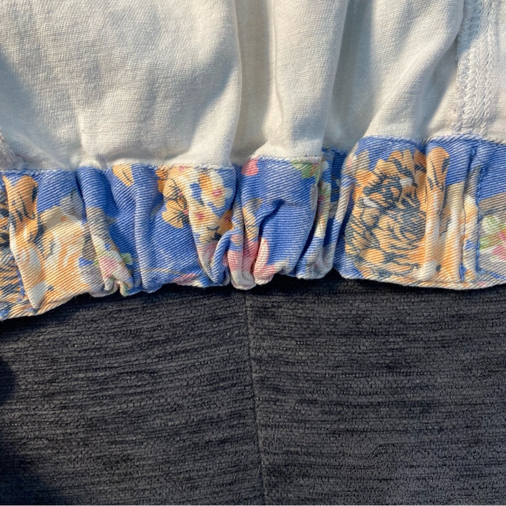 Endless Rose Blue and Tan Floral Jean Jacket - Picture 16 of 16